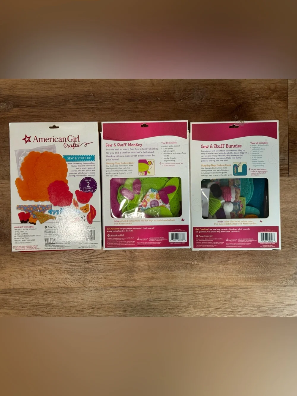 NEW American Girl Crafts Kids Sewing & Stuff Kit - Llama Monkey Bunny